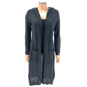 BELLDINI Hooded Sweater Coat Women's SIZE MEDIUM Gray Knit Cardigan Duster NWT